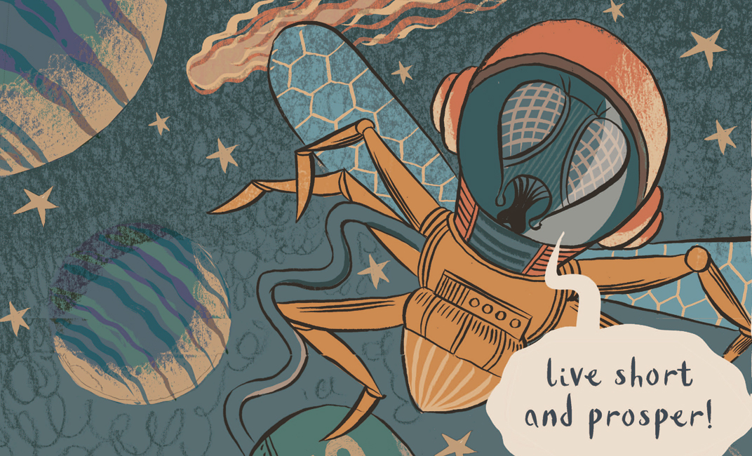 Illustrator Nick Hayes produced a poster of all four of our mutant flies.
